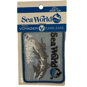 Vintage 1980’s SeaWorld Voyager Emblems Dolphin Iron On Patch New